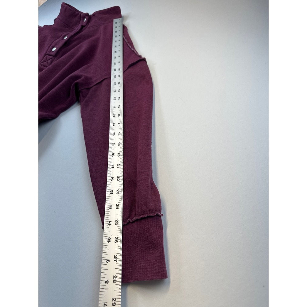 Maurices Womens Pullover Sweatshirt Top L Button Up Funnel Neck Kangaroo Pocket - Picture 5 of 8